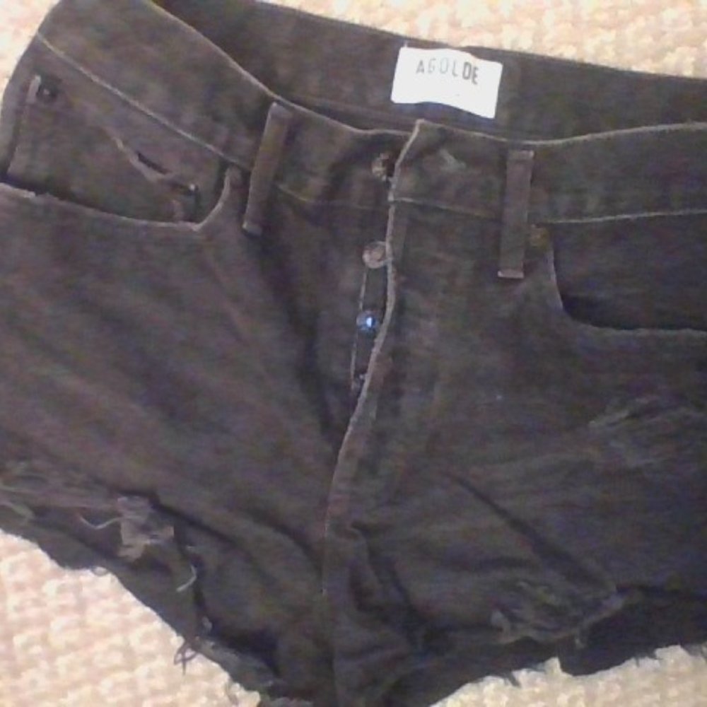 Agolde Black Jean Shorts